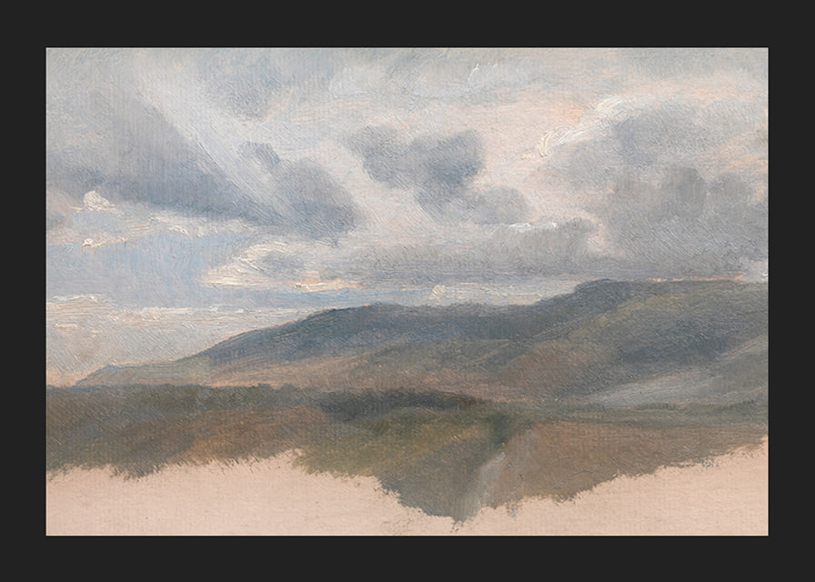 Landscape Study With Clouds By Emile Loubon-12