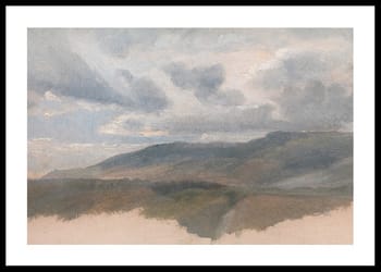 Poster Landscape Study With Clouds By Emile Loubon