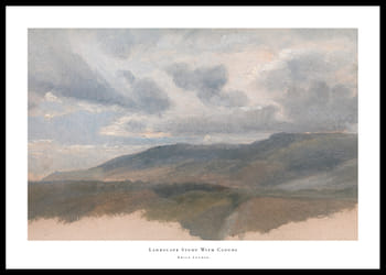 Poster Landscape Study With Clouds By Emile Loubon