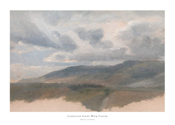 Poster Landscape Study With Clouds By Emile Loubon