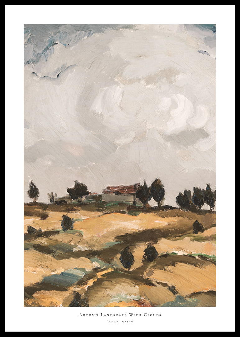 Autumn Landscape With Clouds By Ilmari Aalto-12