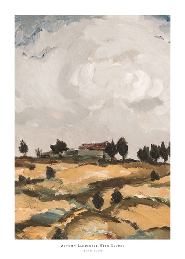 Plakatas Autumn Landscape With Clouds By Ilmari Aalto