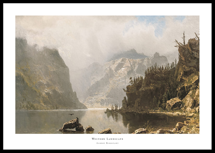 Western Landscape By Albert Bierstadt-12