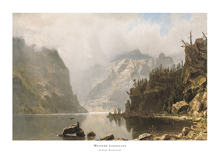 Western Landscape By Albert Bierstadt-12