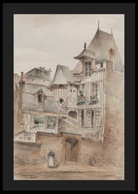 Street Scene With Medieval Houses By Arnold W. Brunner-6