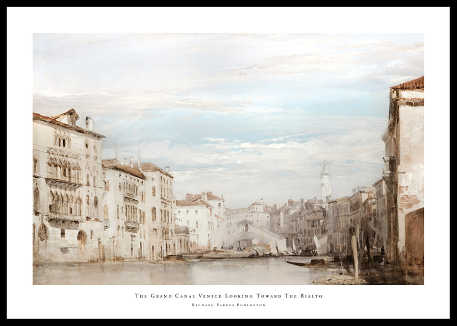 The Grand Canal Venice Looking Toward The Rialto By Richard Parkes Bonington-12
