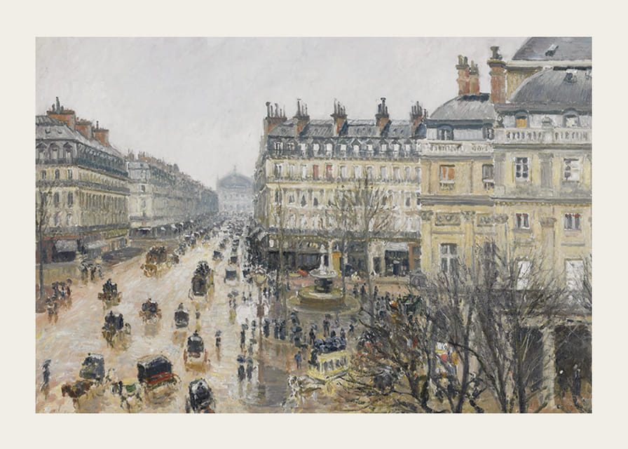 Place Du Thtre Franais Paris Rain By Camille Pissarro-12