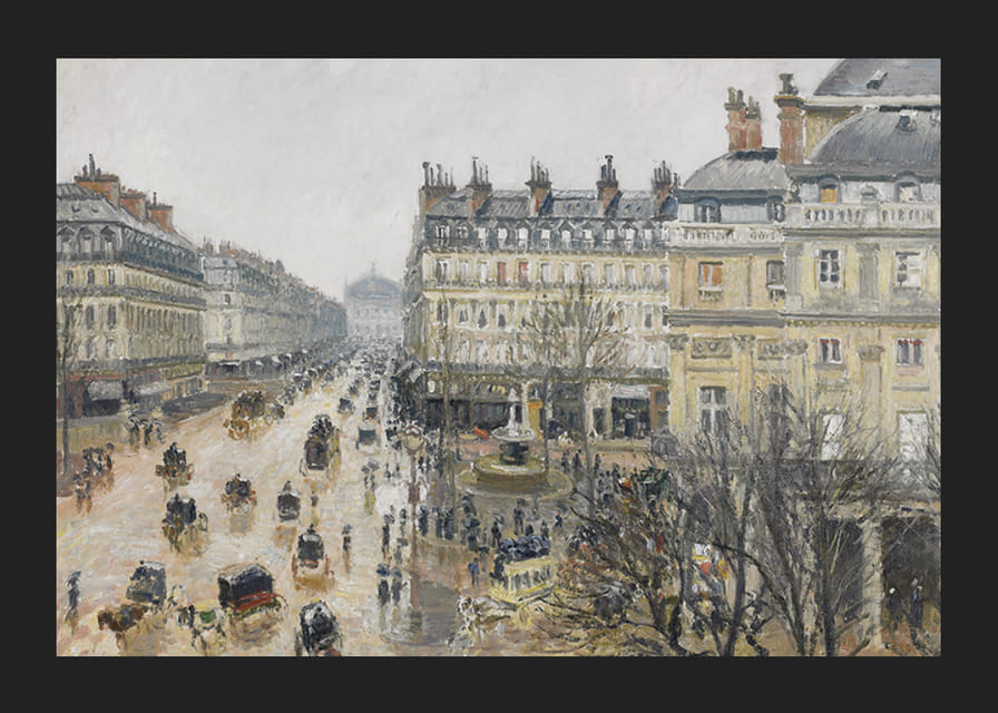Place Du Thtre Franais Paris Rain By Camille Pissarro-12