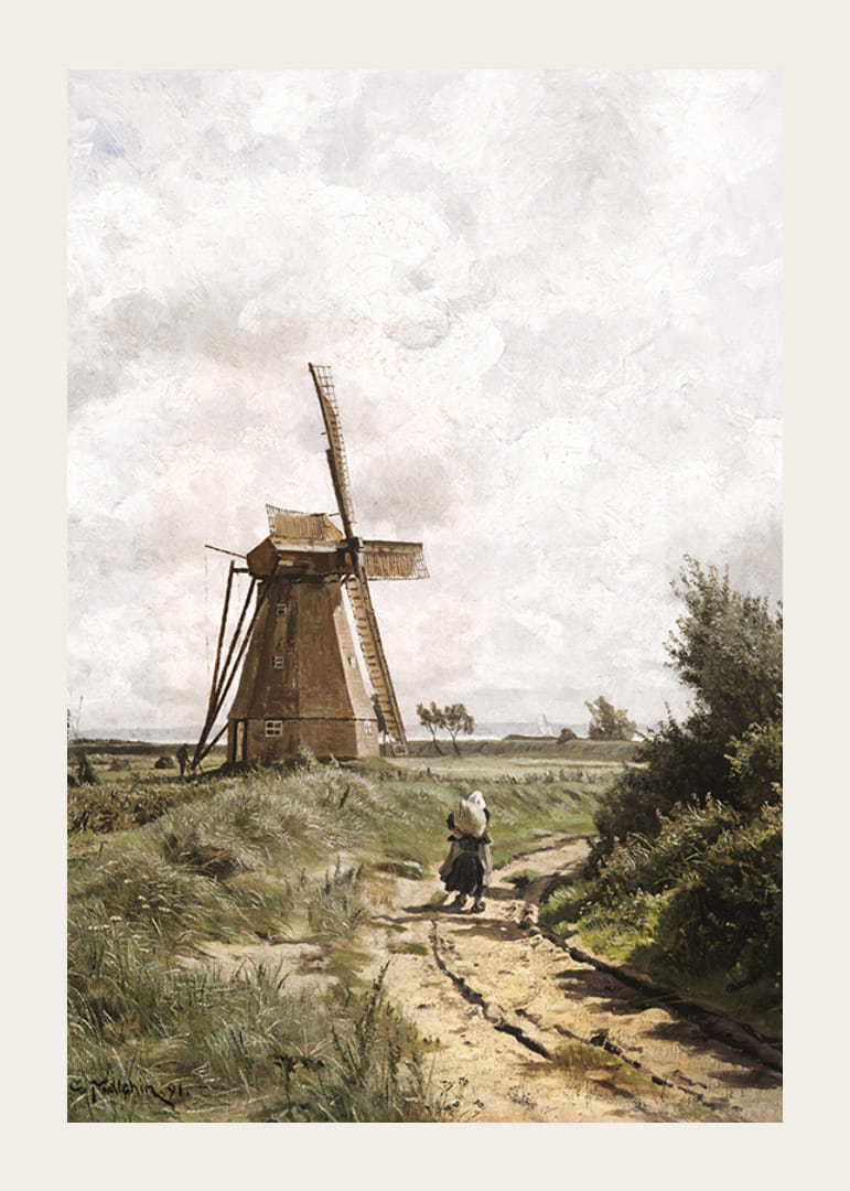 Windmühle Bei Ahrenshoop By Carl Malchin-12