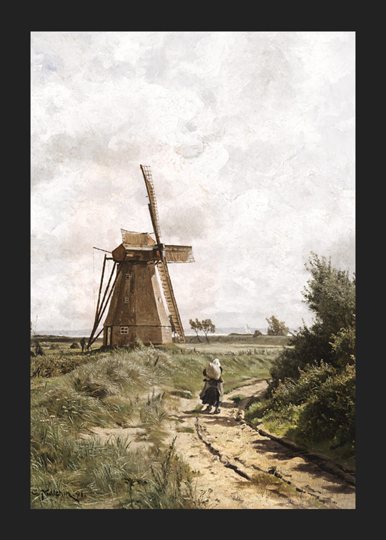 Windmühle Bei Ahrenshoop By Carl Malchin-12