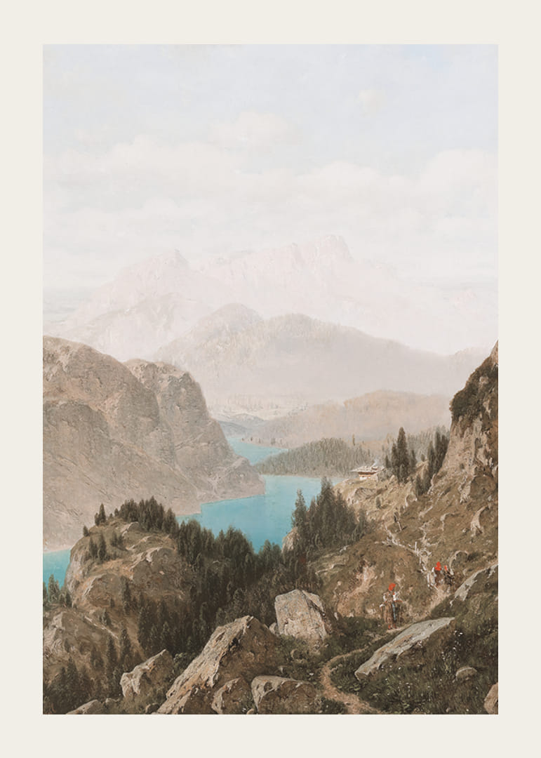 View Of The Königssee And The Untersberg By Josef von Schlögl-12