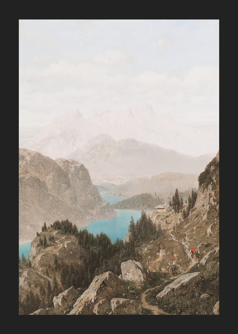 View Of The Königssee And The Untersberg By Josef von Schlögl-12