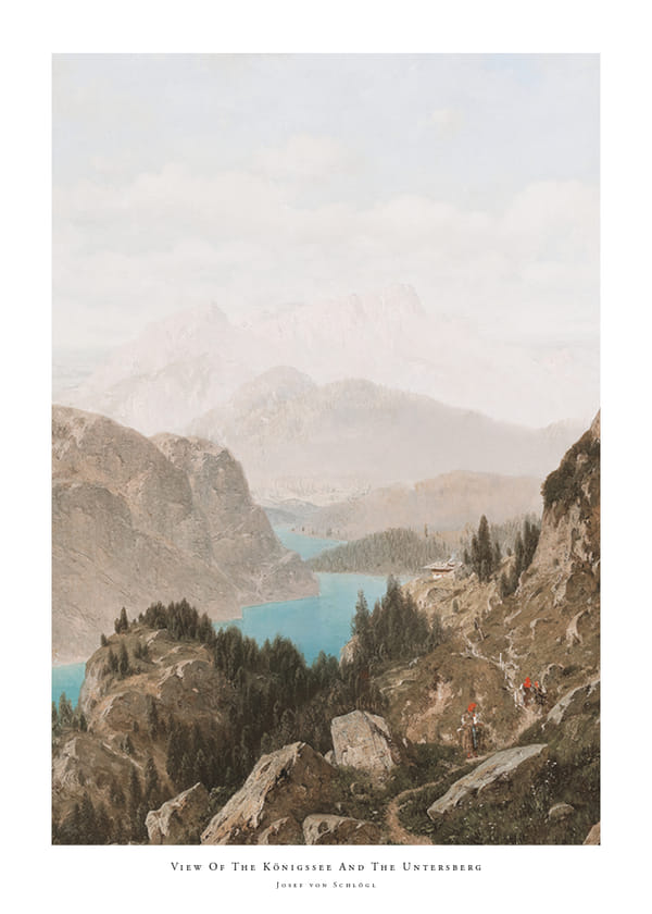 Plakatas View Of The Königssee And The Untersberg By Josef von Schlögl
