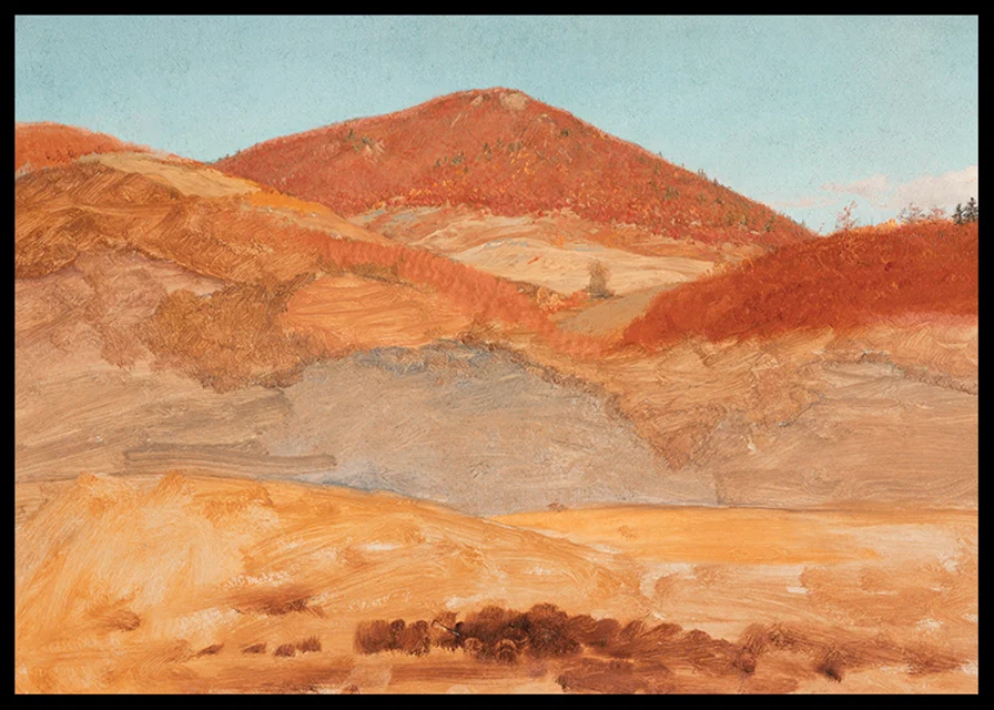 Drawing Hilly Landscape Autumn By Frederic Edwin Church-12