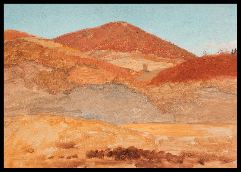 Drawing Hilly Landscape Autumn By Frederic Edwin Church-12