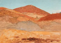 Drawing Hilly Landscape Autumn By Frederic Edwin Church-9