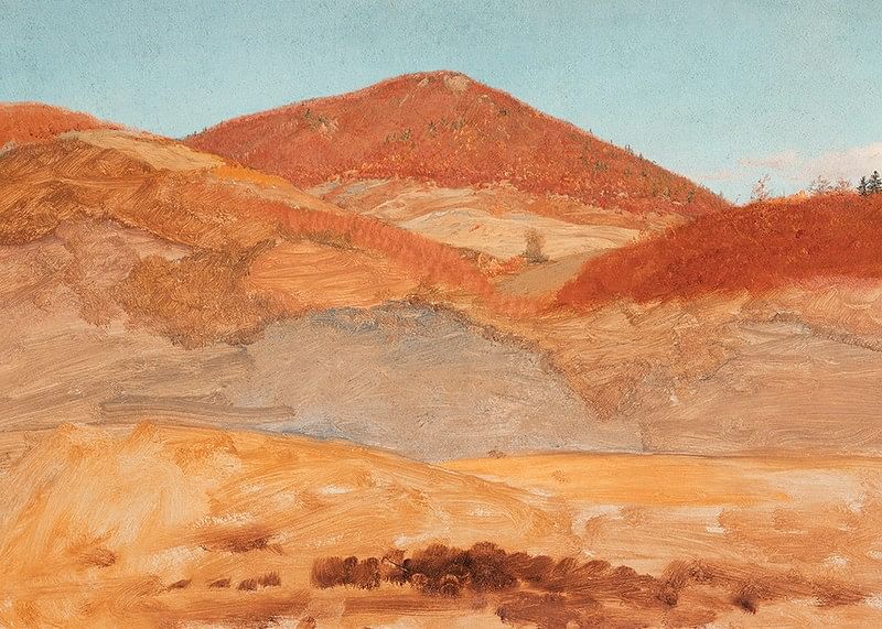 Drawing Hilly Landscape Autumn By Frederic Edwin Church-12