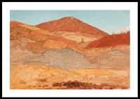 Drawing Hilly Landscape Autumn By Frederic Edwin Church-2