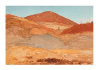 Drawing Hilly Landscape Autumn By Frederic Edwin Church-3