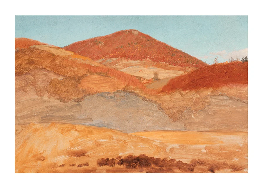 Drawing Hilly Landscape Autumn By Frederic Edwin Church-12