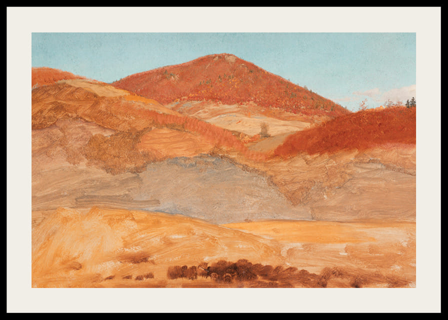 Drawing Hilly Landscape Autumn By Frederic Edwin Church-12