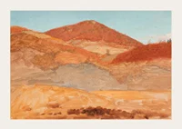 Drawing Hilly Landscape Autumn By Frederic Edwin Church-5