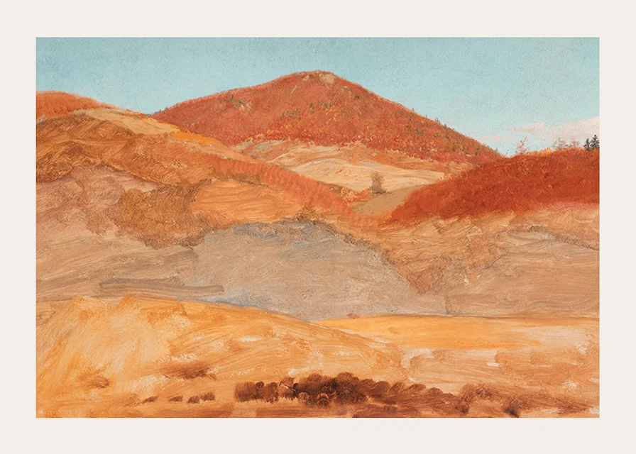 Drawing Hilly Landscape Autumn By Frederic Edwin Church-12