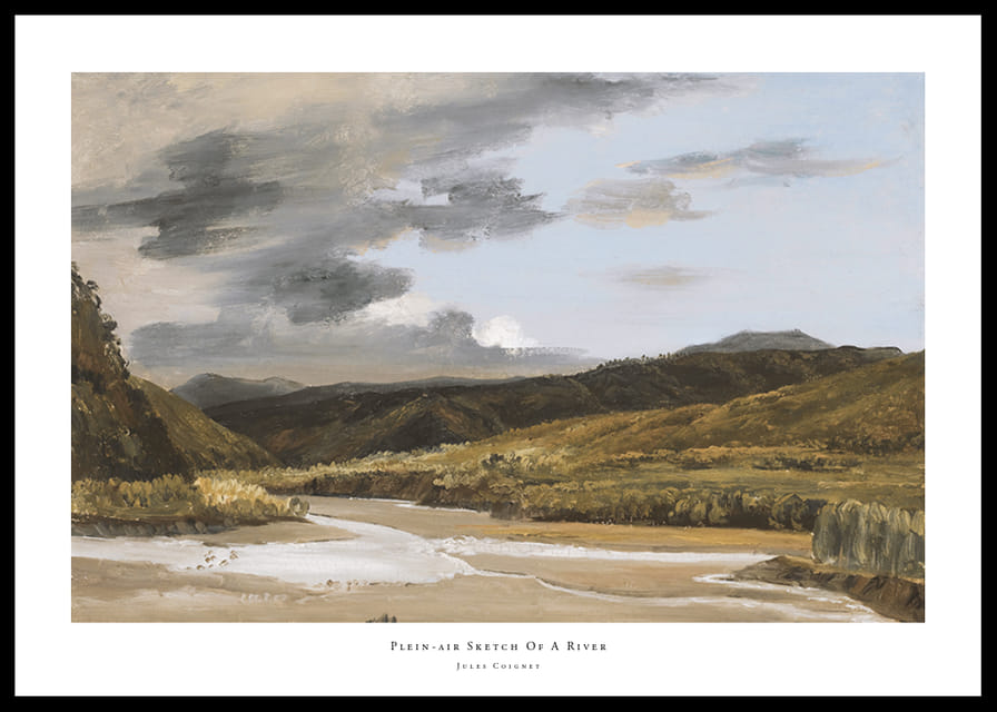 Plein-air Sketch Of A River By Jules Coignet-12