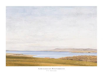 Poster Fjord Landscape With Farmhouse By P. C. Skovgaard
