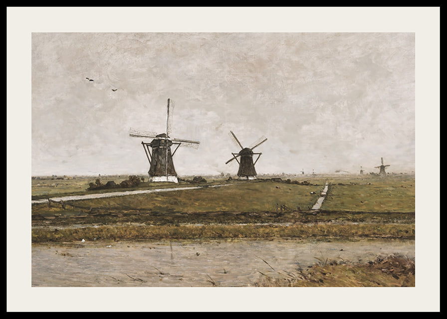 Polder With Mills Near Overschie By Paul Gabriël-12