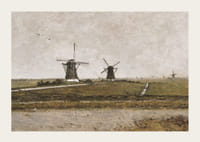 Polder With Mills Near Overschie By Paul Gabriël-5