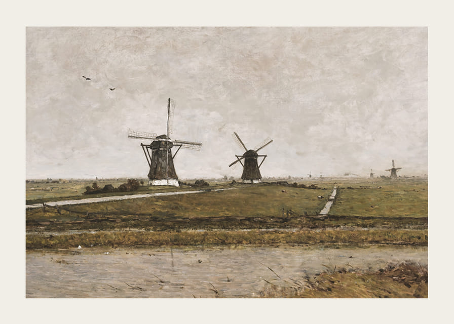 Polder With Mills Near Overschie By Paul Gabriël-12