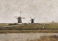 Polder With Mills Near Overschie By Paul Gabriël-9