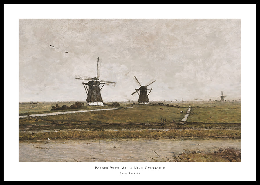 Polder With Mills Near Overschie By Paul Gabriël-12