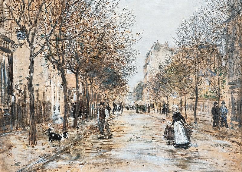 Street In Asnières By Jean-Franҫois Raffaëlli-12