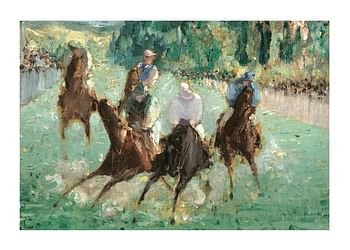 Poster At The Races By Édouard Manet