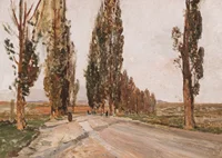 Boulevard Of Poplars Near Plankenberg By Emil Jakob Schindler-9