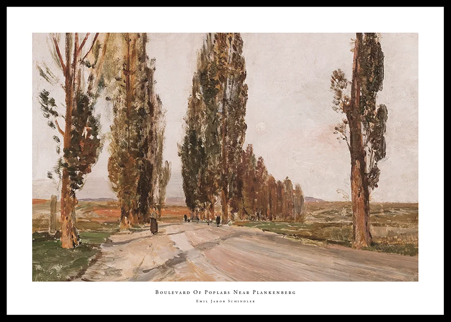 Boulevard Of Poplars Near Plankenberg By Emil Jakob Schindler-12