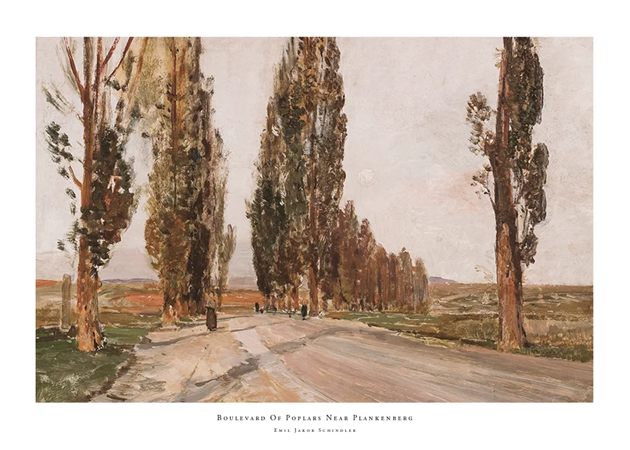 Boulevard Of Poplars Near Plankenberg By Emil Jakob Schindler-12