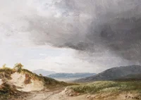 Hilly Landscape With Cloudy Skies By Károly Markó-9