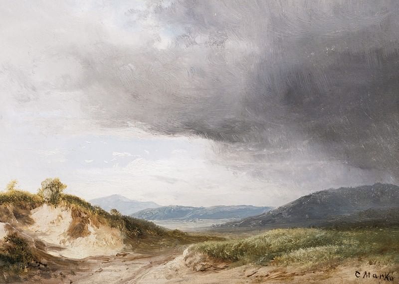 Hilly Landscape With Cloudy Skies By Károly Markó-12