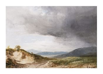 Plagát Hilly Landscape With Cloudy Skies By Károly Markó