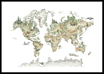Poster Animal World Map