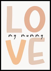 Illustration de texte graphique avec le mot LOVE dans les tons beiges-6