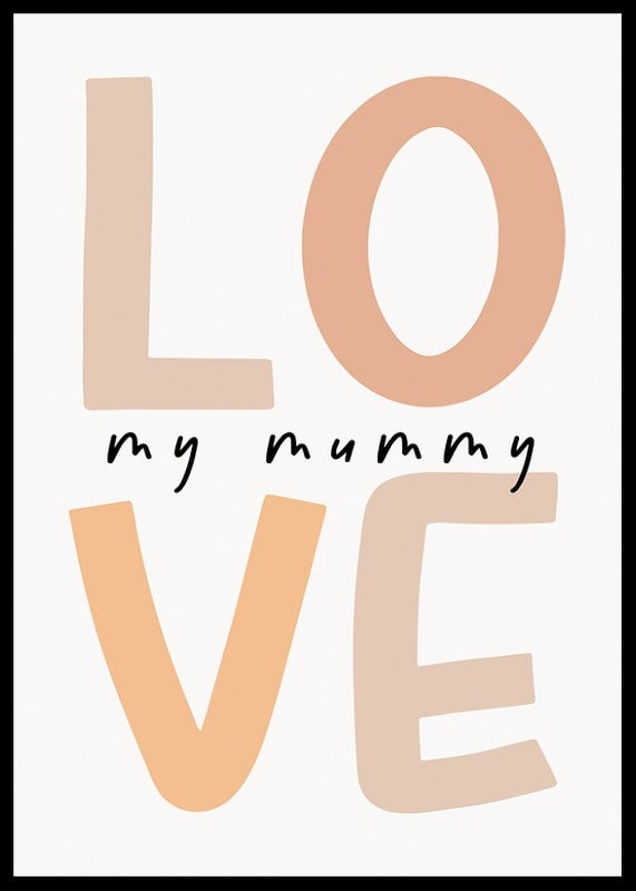 Illustration de texte graphique avec le mot LOVE dans les tons beiges-12