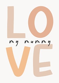 Illustration de texte graphique avec le mot LOVE dans les tons beiges-7