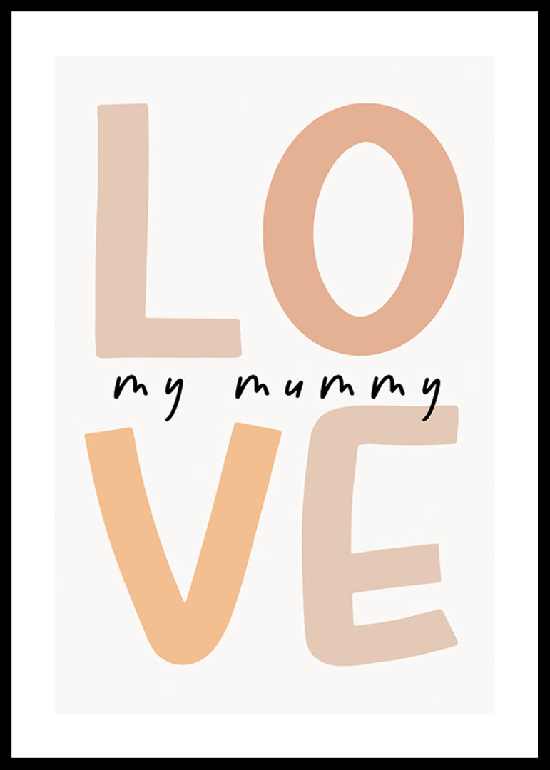Illustration de texte graphique avec le mot LOVE dans les tons beiges-12