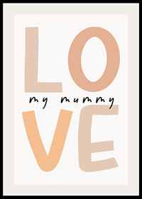 Illustration de texte graphique avec le mot LOVE dans les tons beiges-2