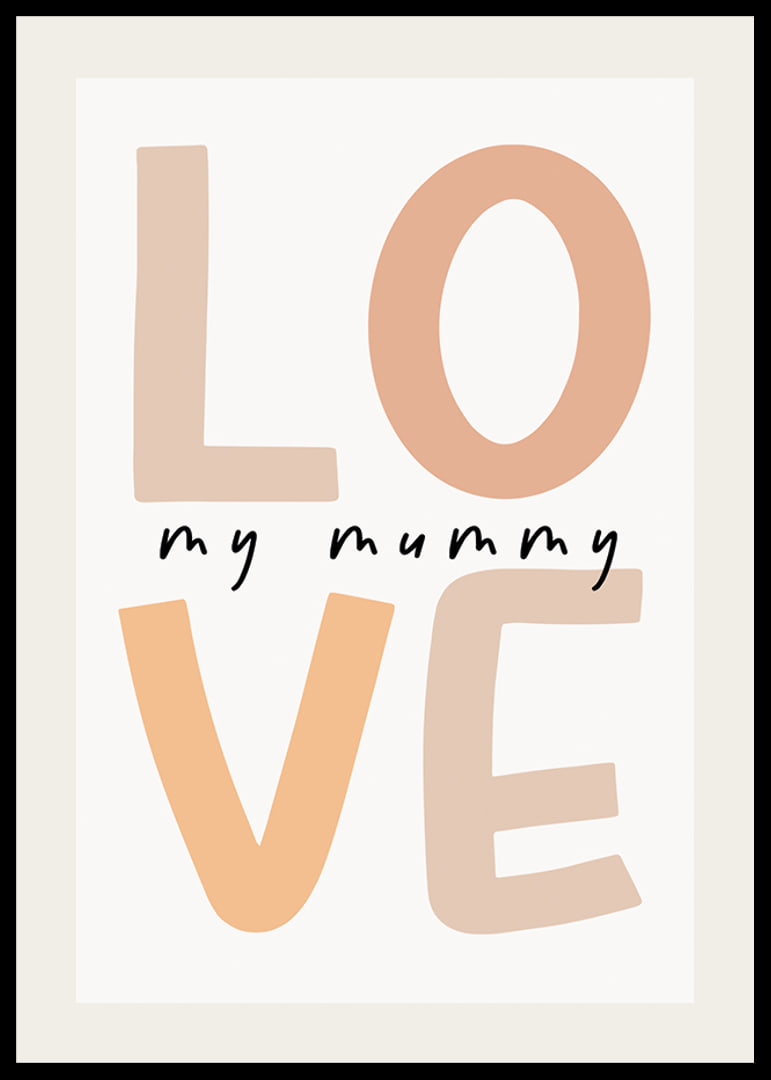 Illustration de texte graphique avec le mot LOVE dans les tons beiges-12
