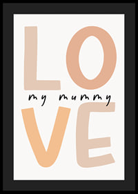 Illustration de texte graphique avec le mot LOVE dans les tons beiges-4